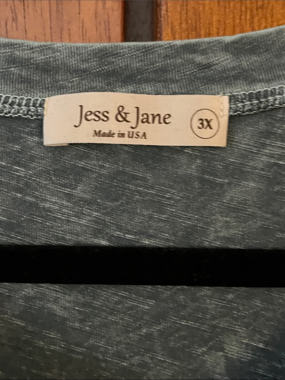 Jess & Jane Long Sleeve Bundle Tunic Tops-Slate Blue w/Ruffles & Grey w/Black - Picture 12 of 15